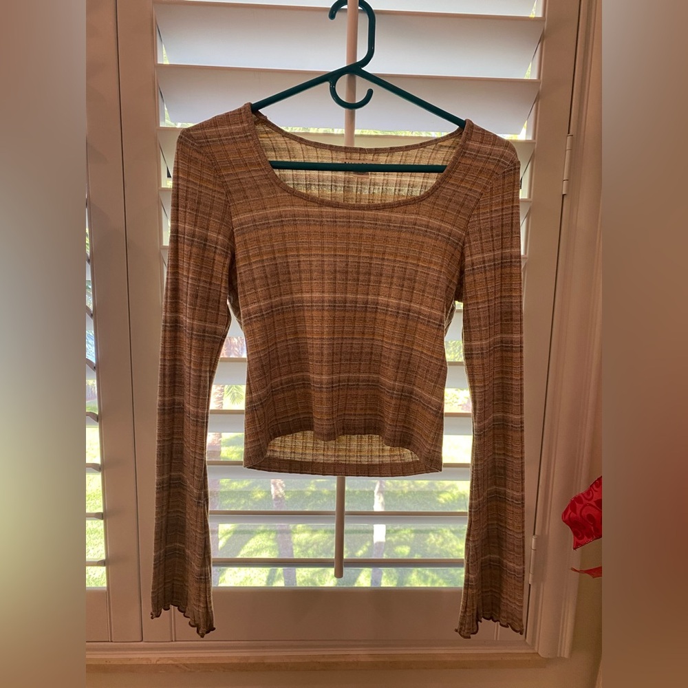 Women's Brown Plaid Top